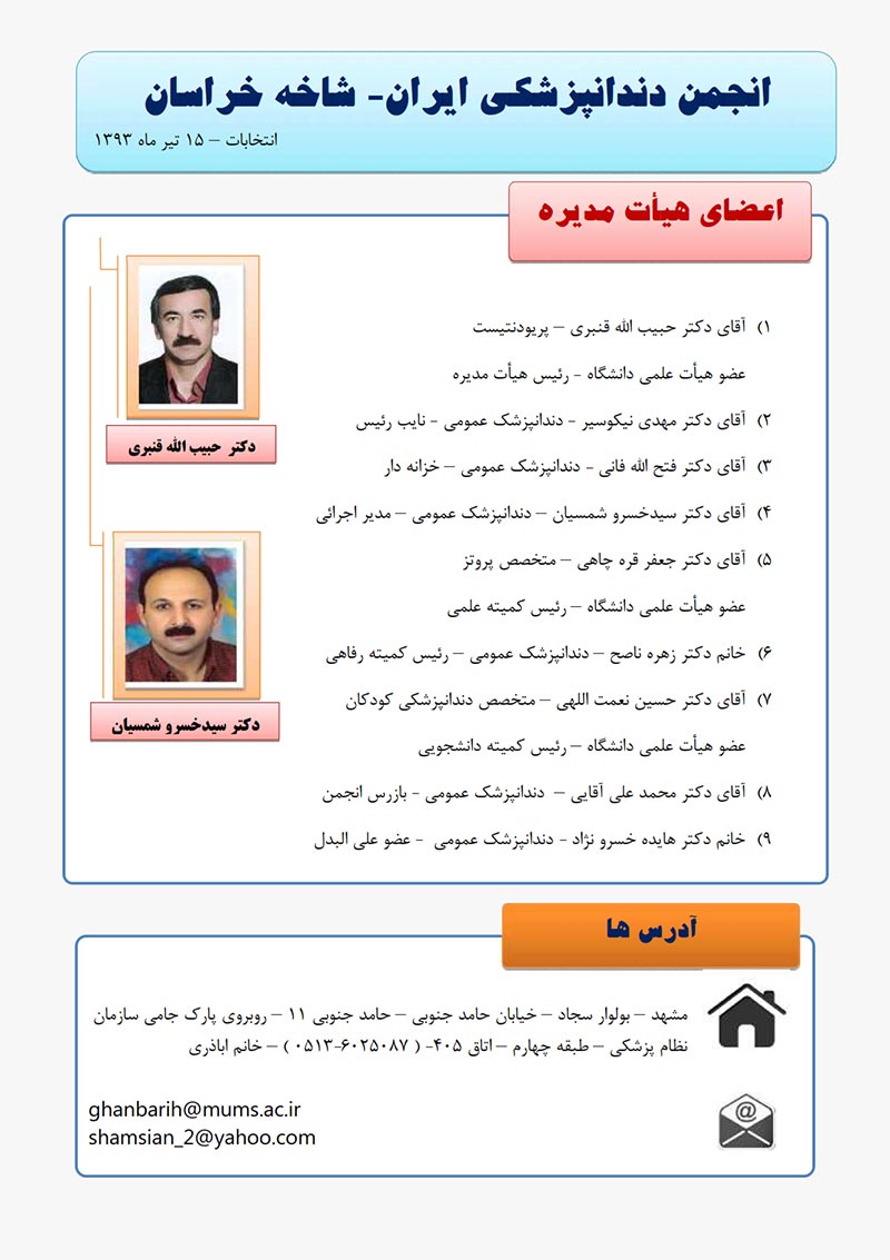 نتایج انتخابات انجمن دندانپزشکی ایران